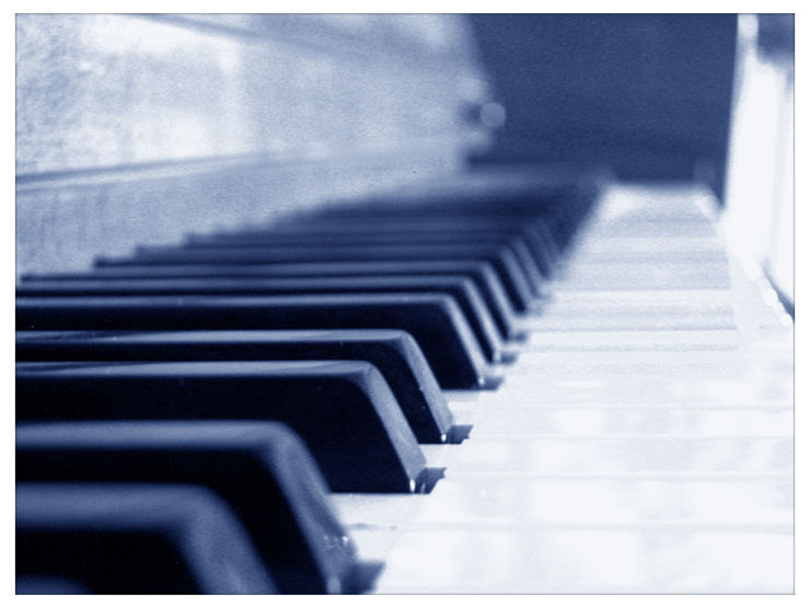 Piano Keyboard at Close View